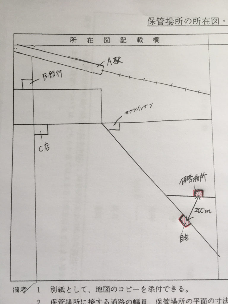 車庫証明の所在図の作成方法 千葉県 車庫証明申請代行